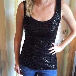 Black Sequin Tank